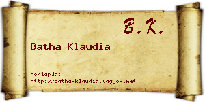 Batha Klaudia névjegykártya