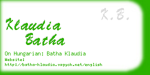 klaudia batha business card